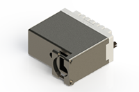516 Series 0.215 Inch (in) Contact Tail Length Rack and Panel Connector with Top Entry Metal Cover (516-090-520-462) - 
