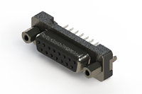 628 Series Vertical Plastic Body D-Sub Connector with 15 Pin Type Contacts (628-015-224-017) - 