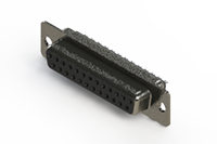 628 Series Vertical Metal Body D-Sub Connector with 25 Pin Type Contacts (628-025-222-041) - 