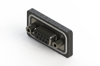 628W Series Vertical Waterproof D-Sub Connector with 9 Machined Socket Type Contacts (628-W09-222-012) - 