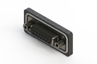 628W Series Vertical Waterproof D-Sub Connector with 15 Machined Socket Type Contacts (628-W15-222-012) - 