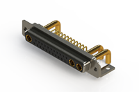 630C Series Right Angle Power Combo D-Sub Connector with 3 Number of Power Contacts (630-25W3250-4N4) - 