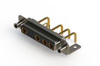 630C Series Right Angle Power Combo D-Sub Connector with 4 Number of Power Contacts (630-9W4-250-1N6) - 