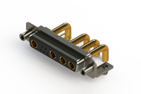 630C Series Right Angle Power Combo D-Sub Connector with 4 Number of Power Contacts (630-9W4-250-4N5) - 