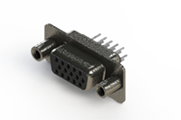 638 Series Vertical High Density D-Sub Connector with 15 Machined Pin Type Contacts (638-015-230-048) - 