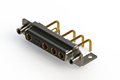 630C Series Right Angle Power Combo D-Sub Connector with 4 Number of Power Contacts (630-9W4-250-1N6) - 