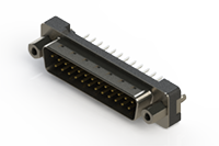 627 Series Vertical Plastic Body D-Sub Connector with 25 Pin Type Contacts (627-025-224-017) - 