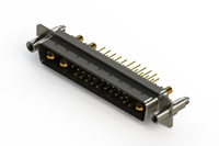 627C Series Vertical Combo D-Sub Connector with 3 Number of Power Contacts (627-25W3224-2N6) - 