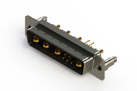 627C Series Vertical Combo D-Sub Connector with 4 Number of Power Contacts (627-9W4-224-1N5) - 