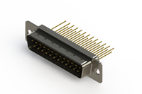 627M Series Vertical Machined D-Sub Connector with 25 Machined Pin Type Contacts (627-M25-223-BN1) - 