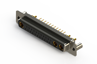 628C Series Vertical Combo D-Sub Connector with 3 Number of Power Contacts (628-25W3224-1N3) - 