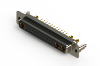 628C Series Vertical Combo D-Sub Connector with 3 Number of Power Contacts (628-25W3224-2N5) - 