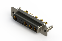 628C Series Vertical Combo D-Sub Connector with 4 Number of Power Contacts (628-9W4-224-2N5) - 