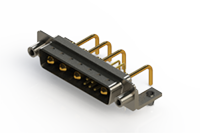 629C Series Right Angle Power Combo D-Sub Connector with 4 Number of Power Contacts (629-9W4-250-1N5) - 