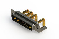 629C Series Right Angle Power Combo D-Sub Connector with 4 Number of Power Contacts (629-9W4-250-4N4) - 