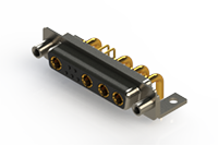 630C Series Right Angle Power Combo D-Sub Connector with 4 Number of Power Contacts (630-9W4-240-2N6) - 