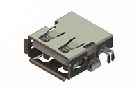 690G Series Mid-Mount PCB USB 2.0 Type-A Receptacle Connector with 30 Microinches (µin) of Gold Contact Plating  (690G104-659-040)