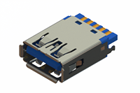690M Series Cable End Solder Pad USB 3.0 Type-A Receptacle Connector with Gold Flash Contact Plating  (690M109-2AD-022)