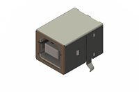 690P Series Right Angle PCB USB Type-B Receptacle Connector with Gold Flash Contact Plating  (690P204-22C-220)