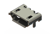 690T Series Right Angle SMT USB Micro Type-B Receptacle Connector with Gold Flash Contact Plating  (690T505-262-011)