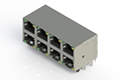 J96 Series Modular Jack Connector with 8 Right Angle Printed Circuit Board (PCB) Port (J96088862P35121) - 